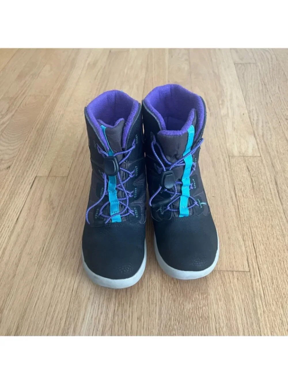 Merrell Kids Snow Bank Black Purple Waterproof Winter Boots Youth Size 1
